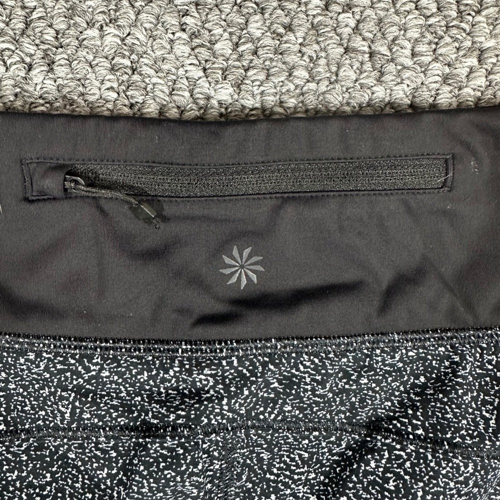 Athleta Run With It 3in Lined Running Shorts Women L Black White - Picture 4 of 6